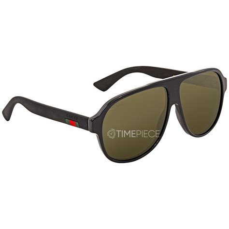 Gucci Green Pilot Men's Sunglasses GG0009S 001 59